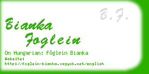 bianka foglein business card